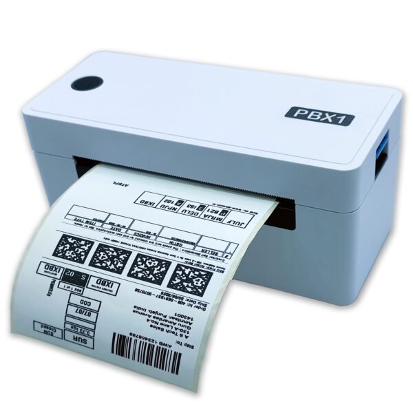 PBX1 4x6 USB Direct Thermal Label, Barcode + Receipt Printer Adjustable Label/Receipt Size Support Windows, Mac, Linux, Chrome OS 152mm/s Printing Speed (1Year Warranty)
